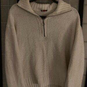 Women’s Cream Half-Zip Knit Sweater
